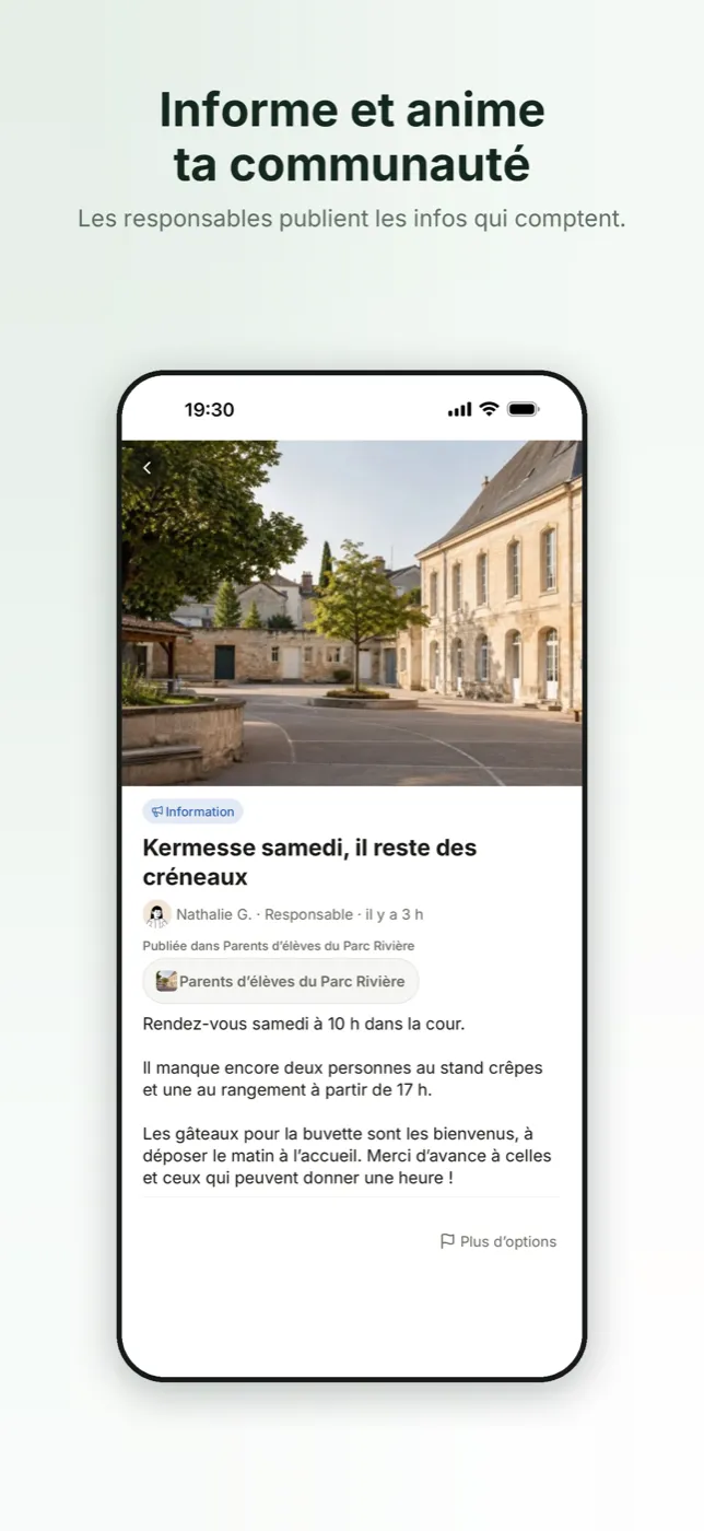 Annonce de type Information publiée par la Responsable d’un groupe Coloopy